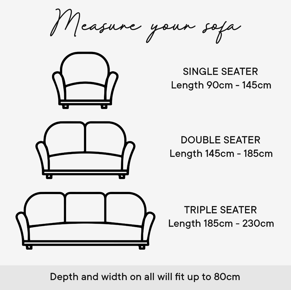 OHS Elastic Stretch Sofa Covers - Charcoal>