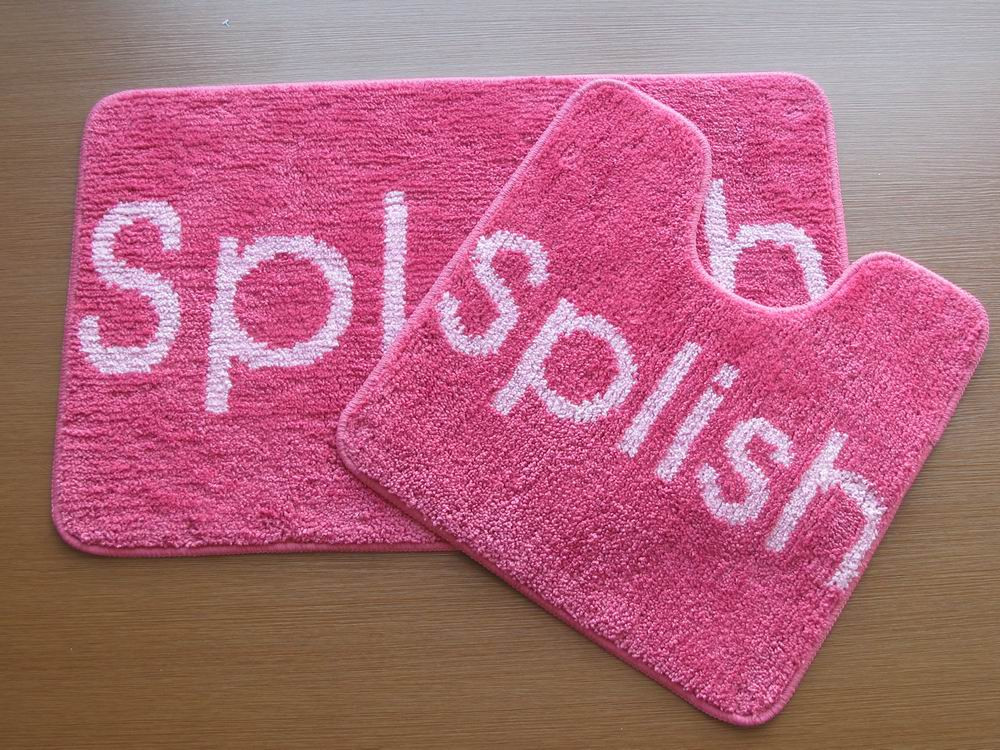 Splish Splash Printed Dye Bath Mat and Pedestal Sets - Pink>