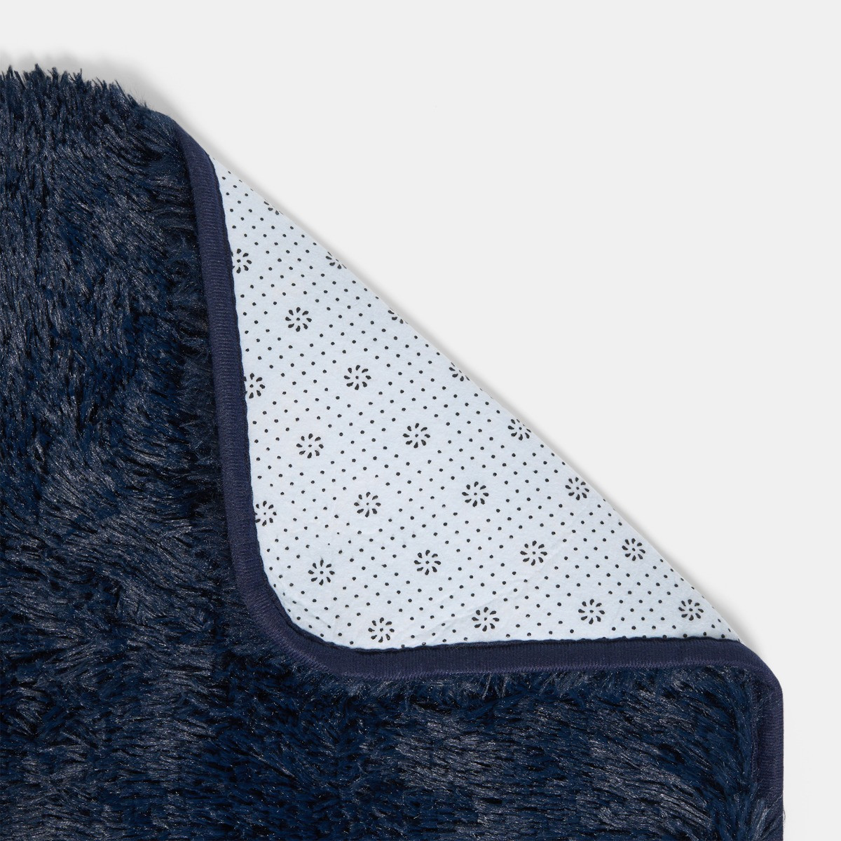 OHS Fluffy Rug, Navy - 80 x 150cm>
