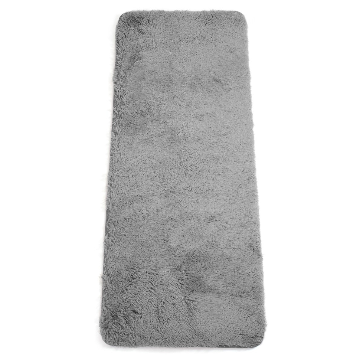 Sienna Soft Fluffy Rug Runner, Silver 60 x 150cm