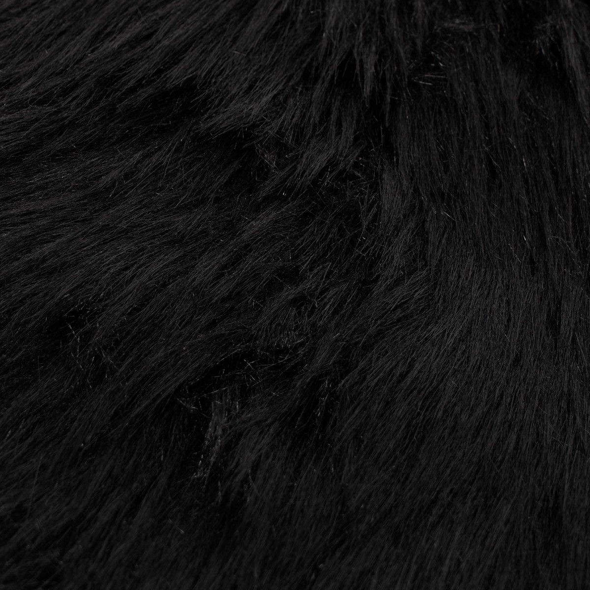 Sienna Faux Fur Sheepskin Rug, Black - 60 x 90cm>