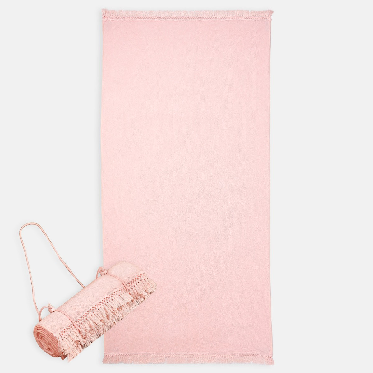 Sienna Tassel Beach Towel Bag - Blush>