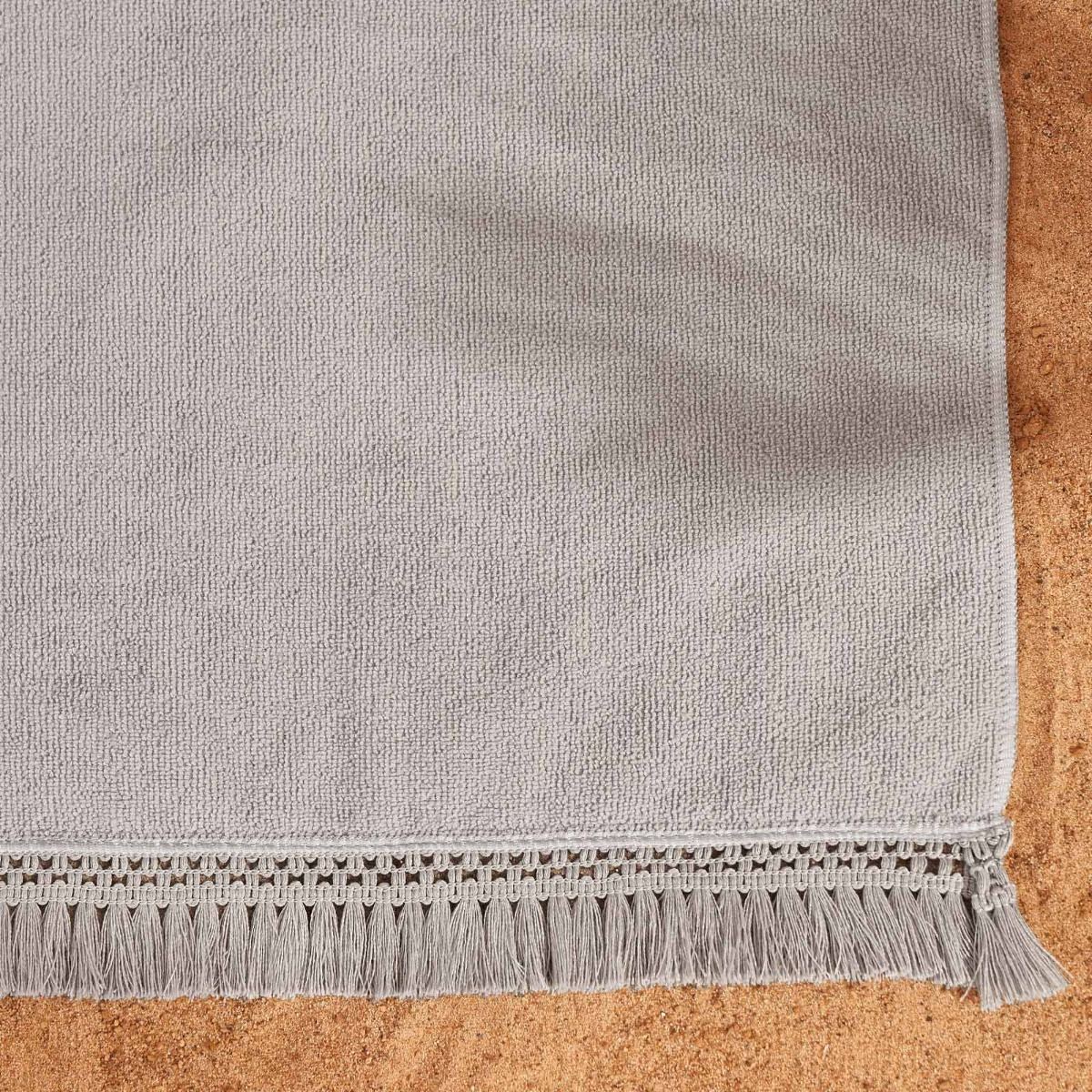 Sienna Tassel Beach Towel Bag - Grey>
