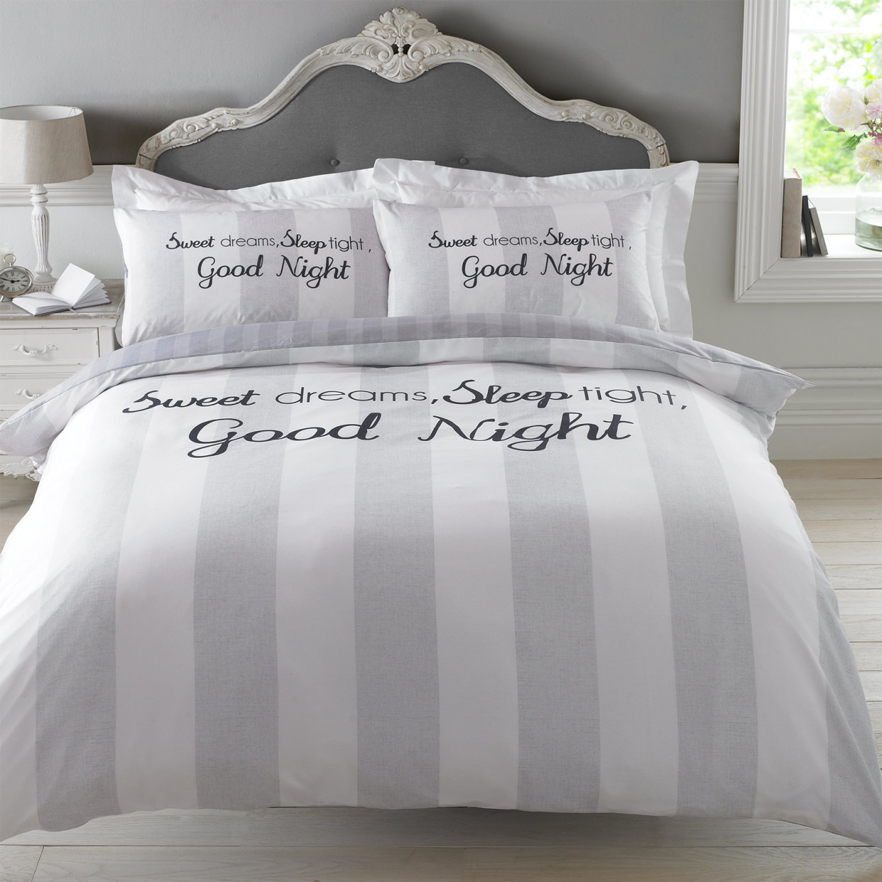 Sweet Dreams Duvet Cover Set - Grey>