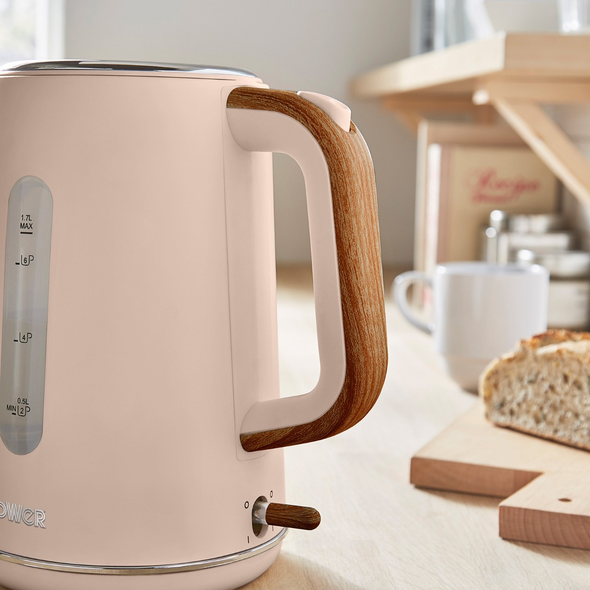 Tower Scandi Rapid Boil Kettle 1.7L - Pink Clay>