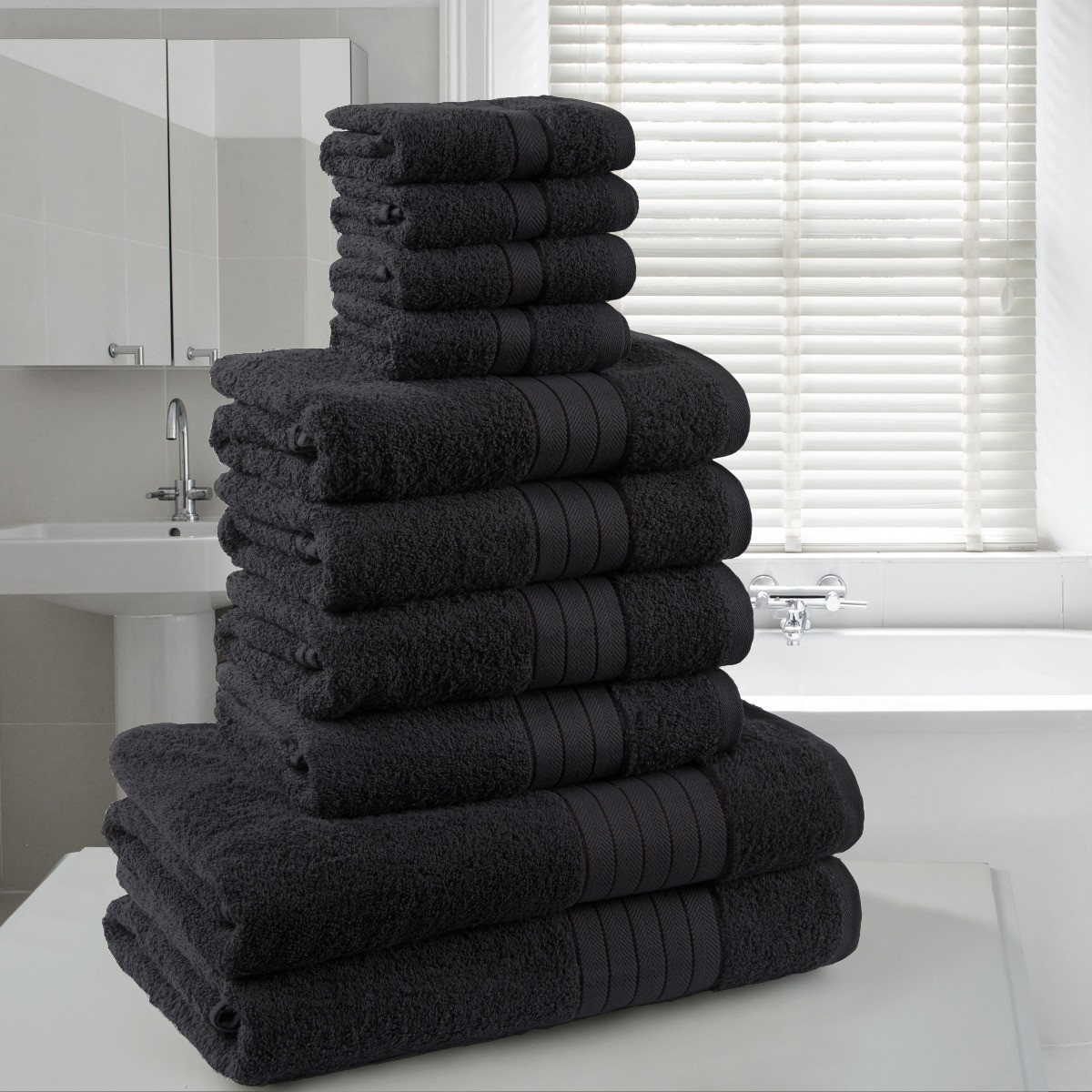 Brentfords Towel Bale 10 Piece - Black>