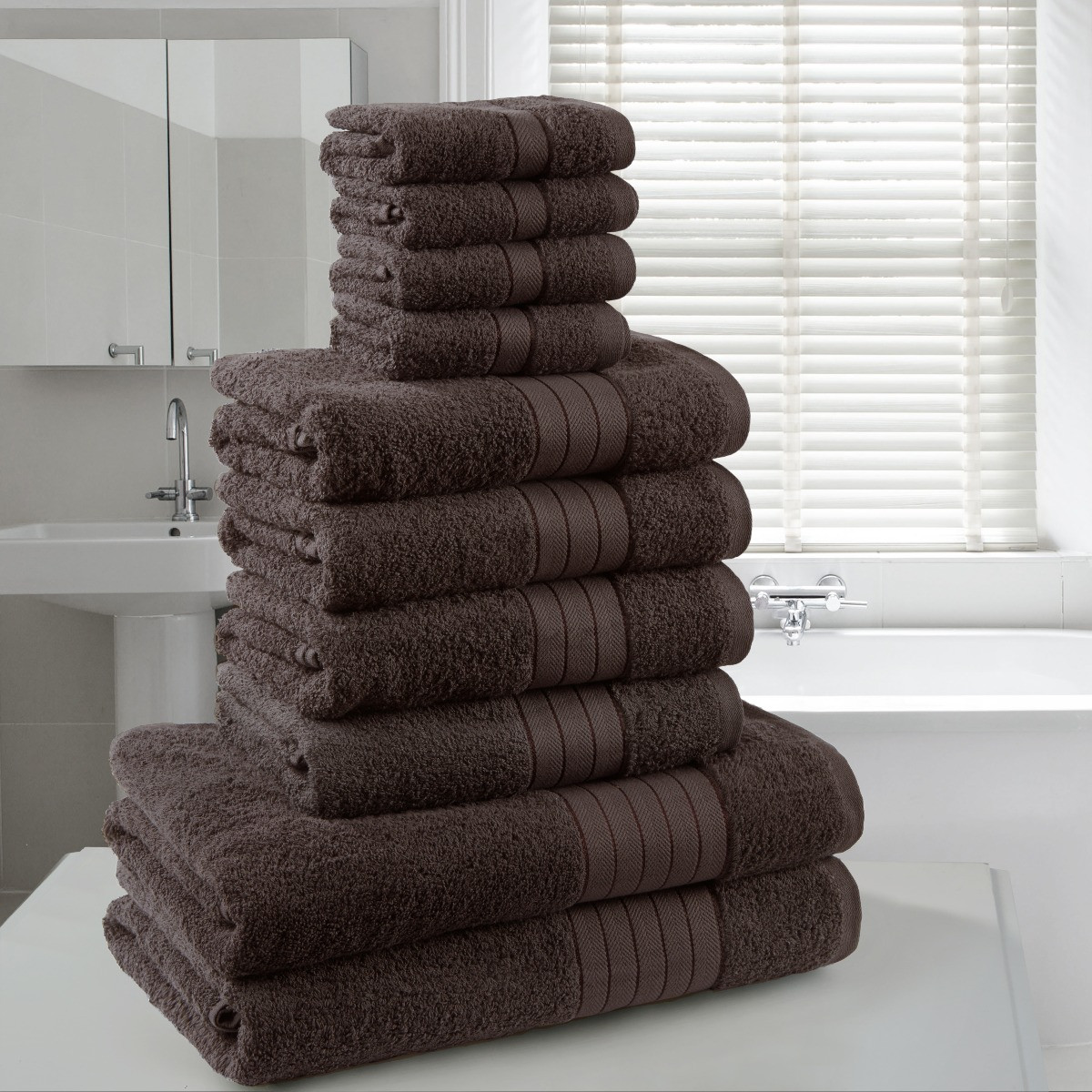 Brentfords Towel Bale 10 Piece - Chocolate>