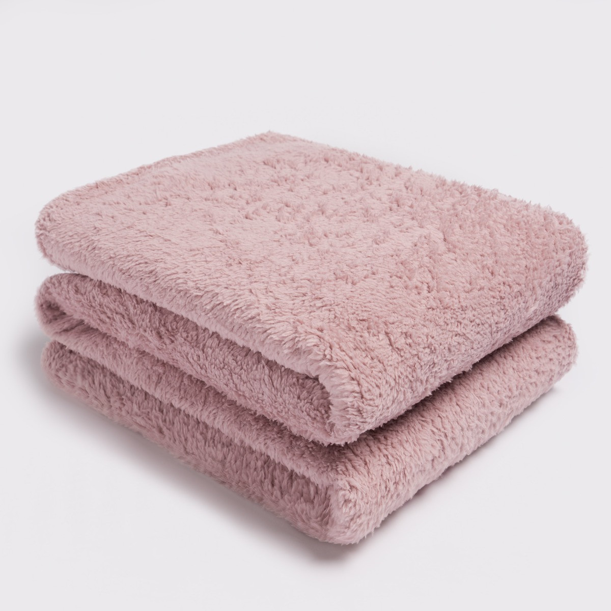 Brentfords Teddy Fleece Blanket Throw, Blush Pink - 150 x 200cm>