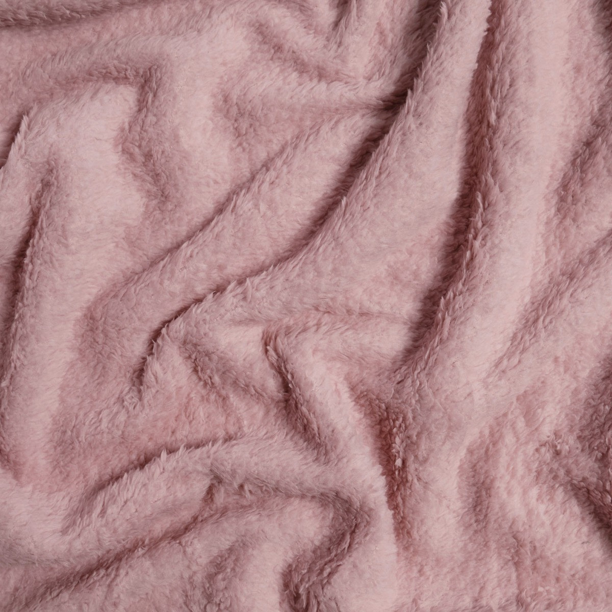 Brentfords Teddy Fleece Blanket Throw, Blush Pink - 150 x 200cm>