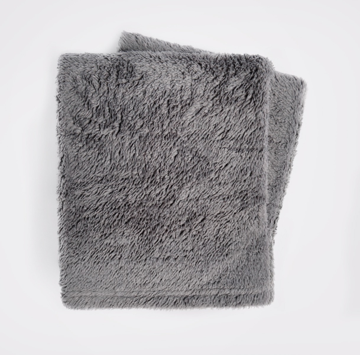 Brentfords Teddy Fleece Blanket Soft Throw Over Bed, Charcoal Grey - 125 x 150cm>