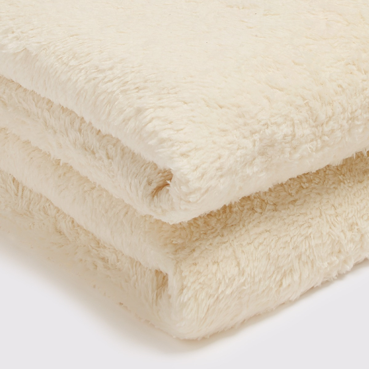 Brentfords Teddy Fleece Blanket Soft Throw Over Bed, Cream - 150 x 200cm>