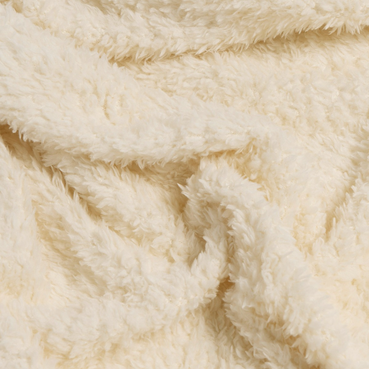 OHS Teddy Fleece Blanket Soft Throw Over Bed, Cream - 150 x 200cm>