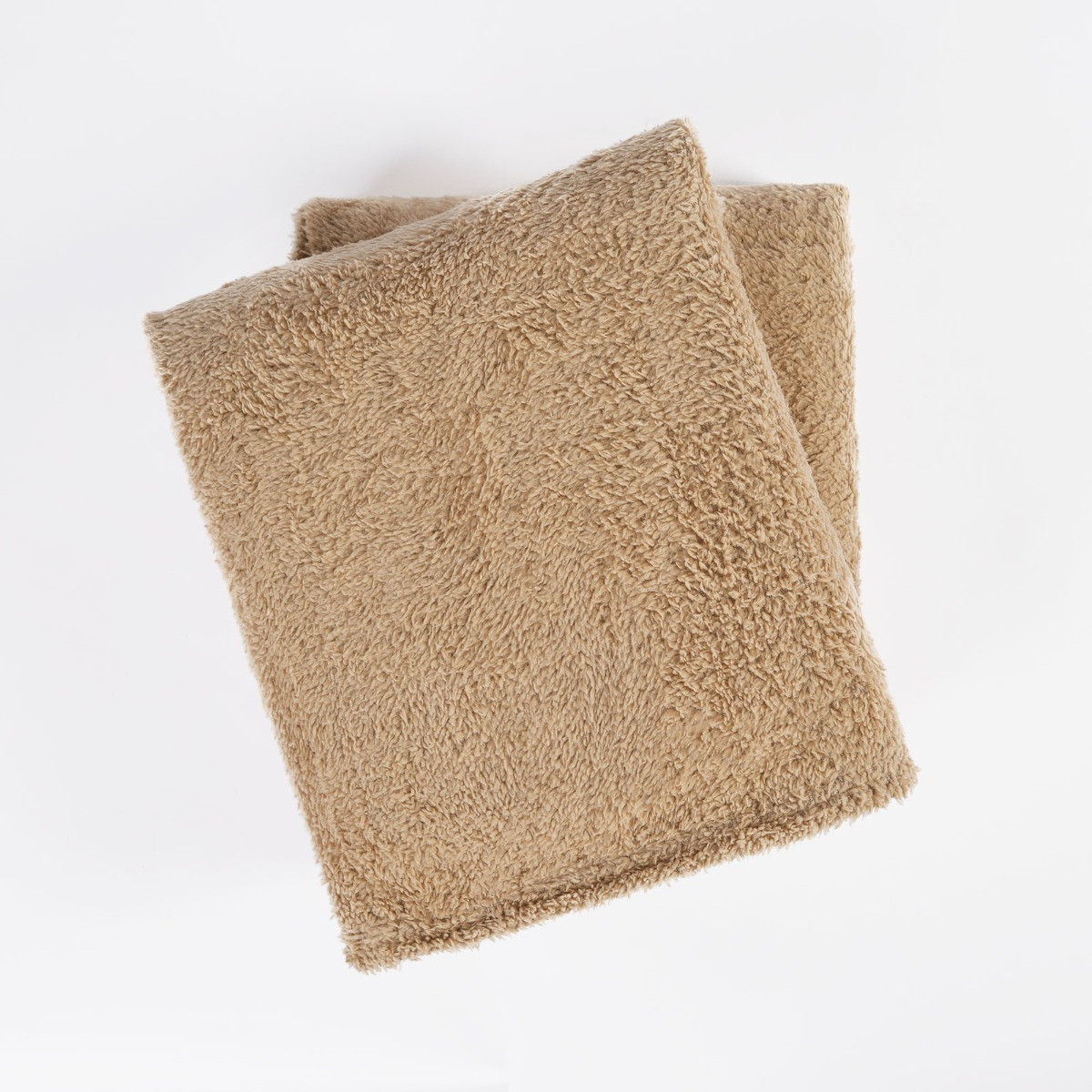 Brentfords by OHS Teddy Fleece Blanket Throw, Natural Latte Beige - 125 x 150cm>