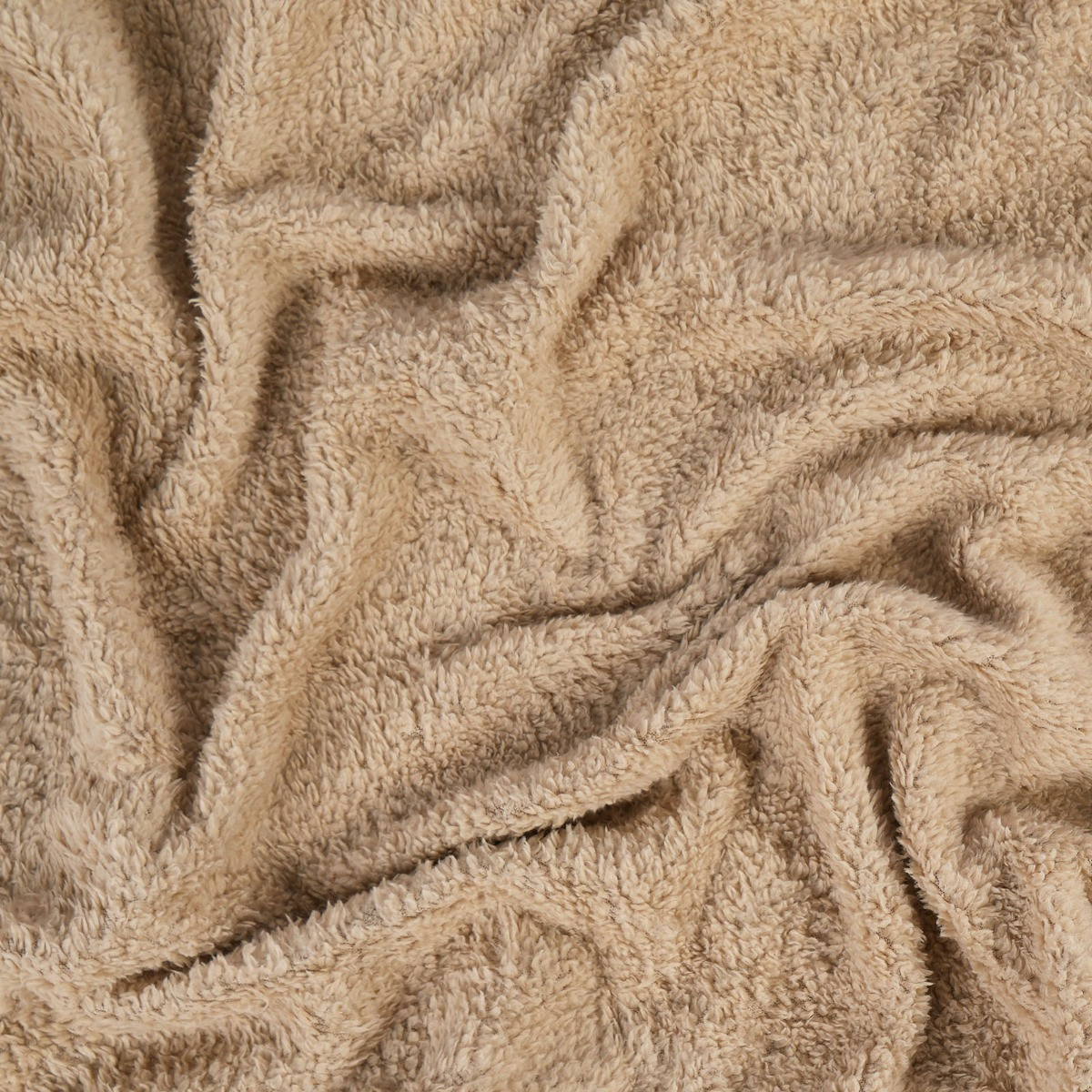 Brentfords Teddy Fleece Blanket Throw, Natural Latte Beige - 150 x 200cm>