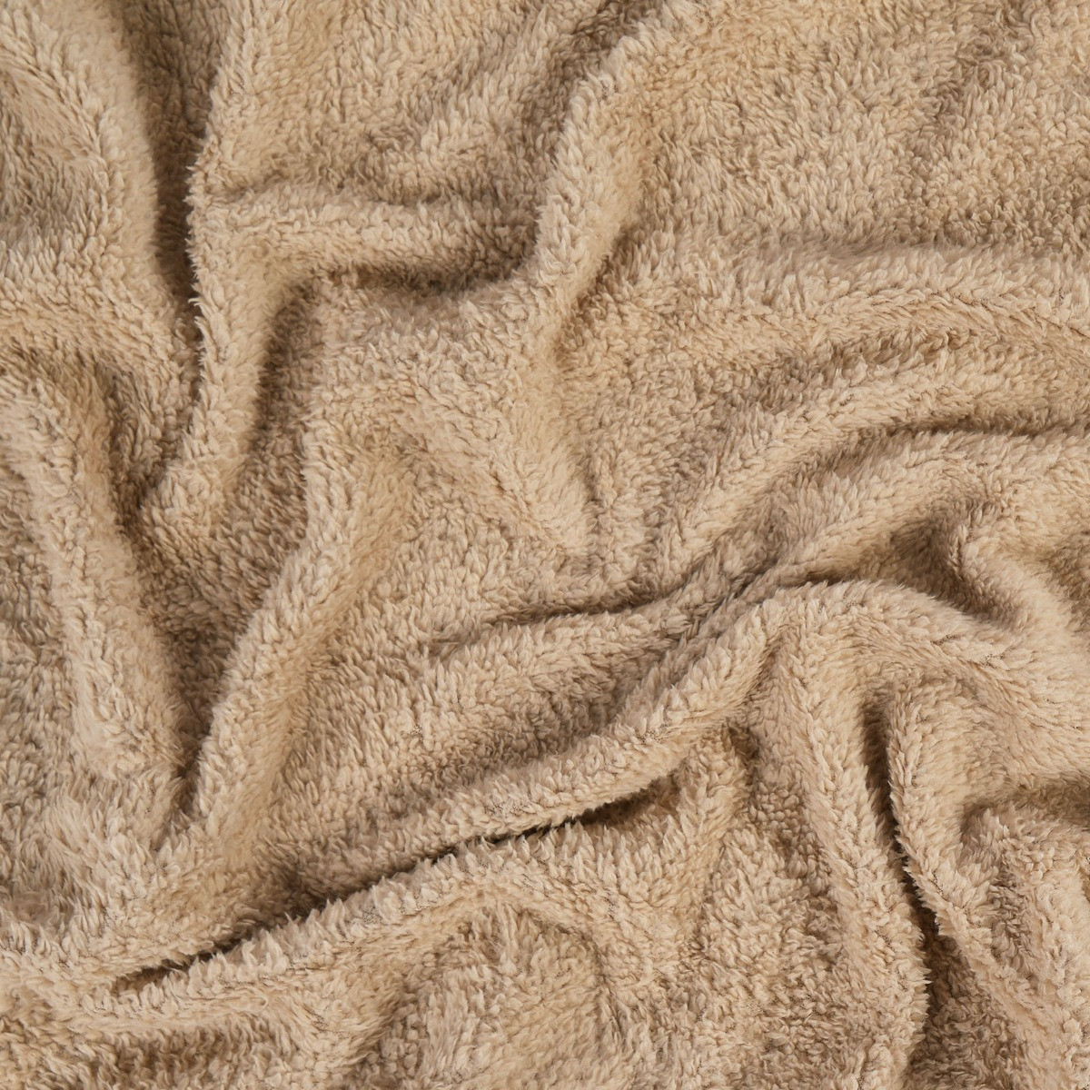 OHS Teddy Fleece Blanket Throw, Natural Latte Beige - 200 x 240cm>