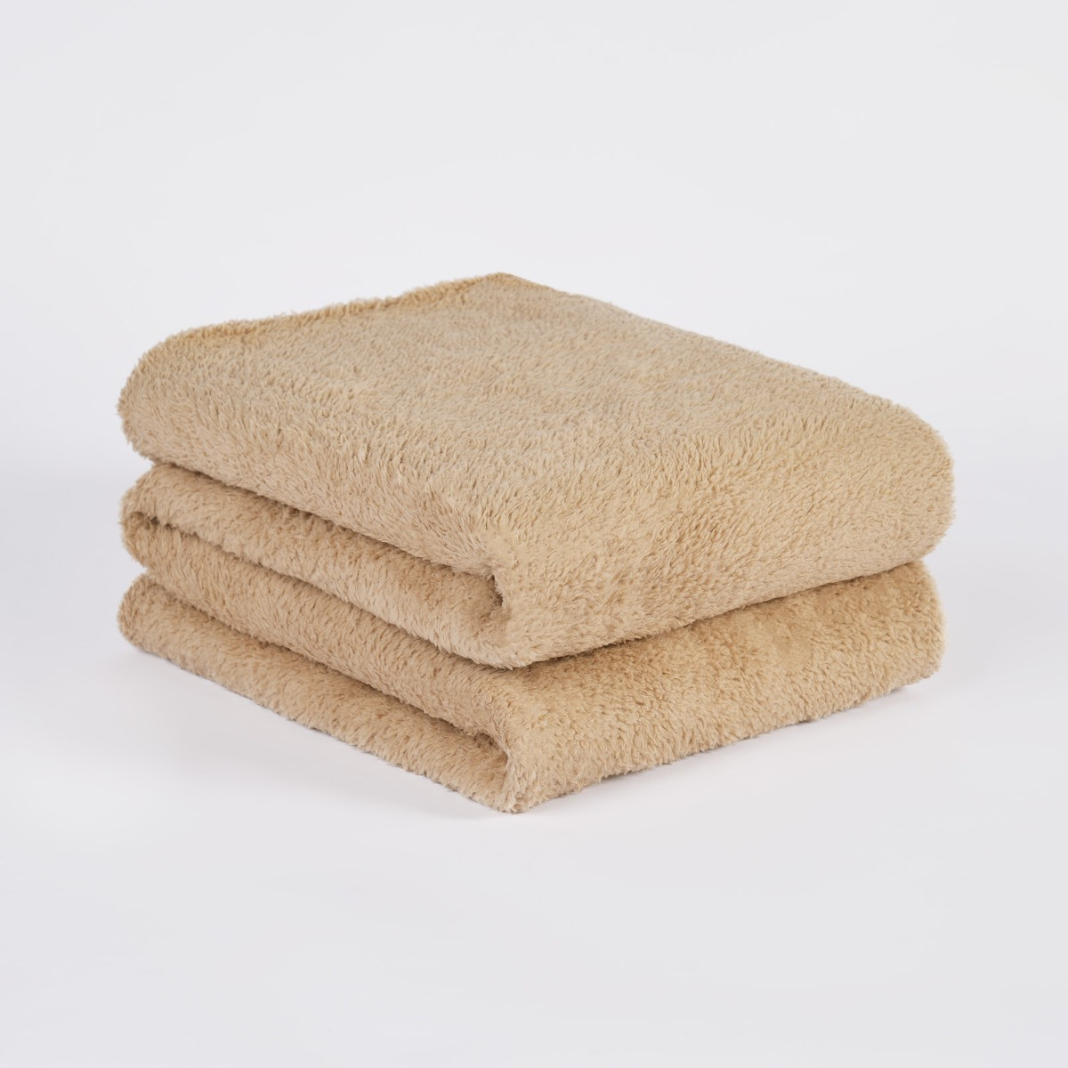 Brentfords Teddy Fleece Blanket Throw, Natural Latte Beige - 60 x 80 inches>