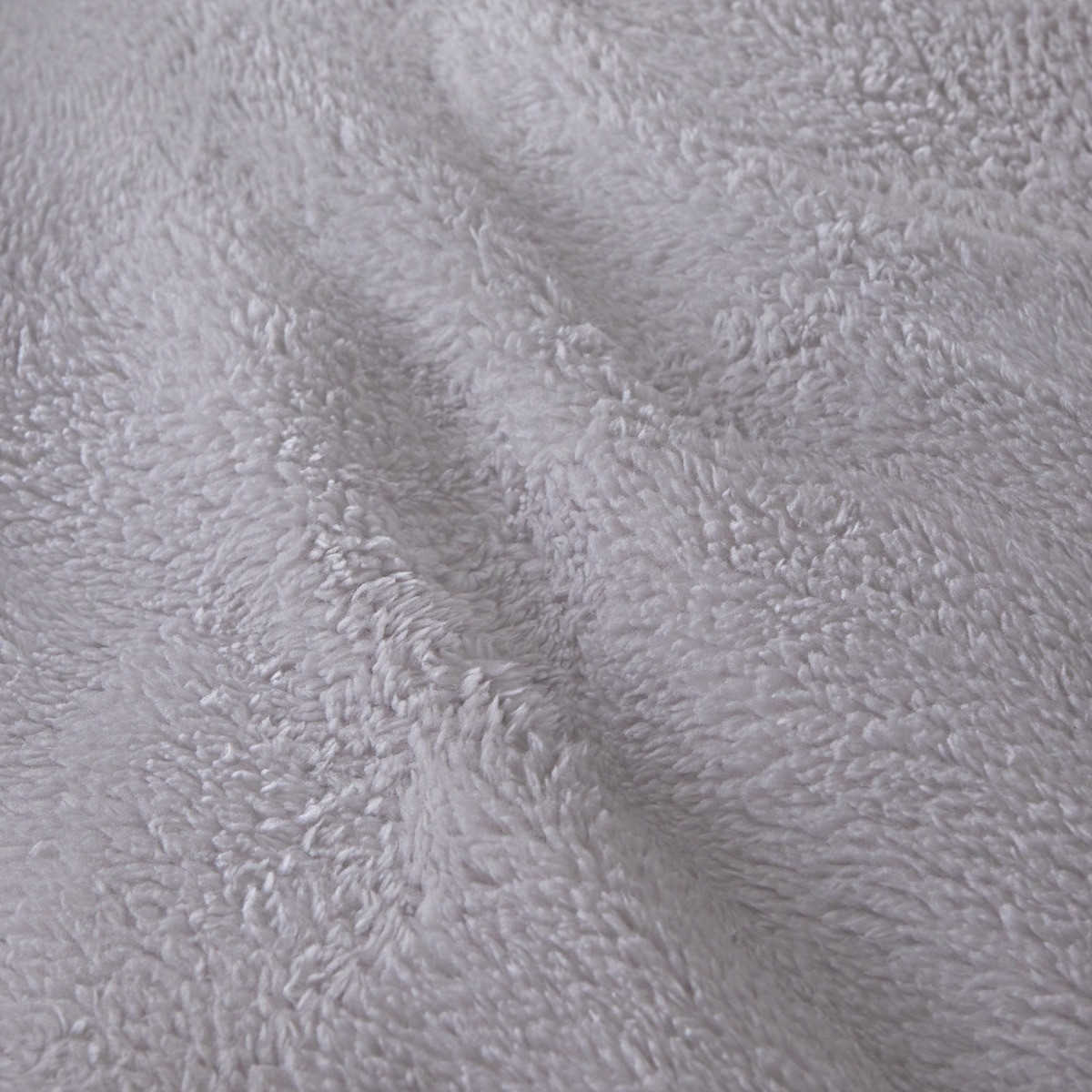 OHS Teddy Fleece Duvet Cover Set, Silver Grey - Double>