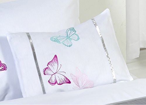 Tobias Baker Boudoir White with Butterfly Print Filled Cushion - 30 x 40 cm>