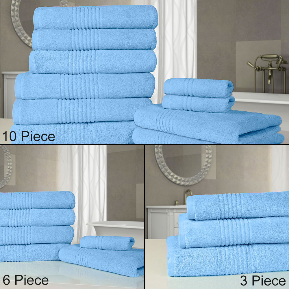 3 Piece Towel Bale Gift Sets 550 gsm - 100% Cotton - Blue>