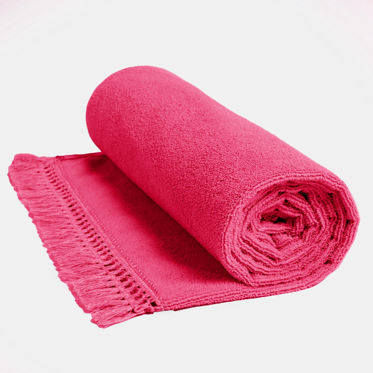 Sienna Tassel Beach Towel Bag - Fuchsia Pink>