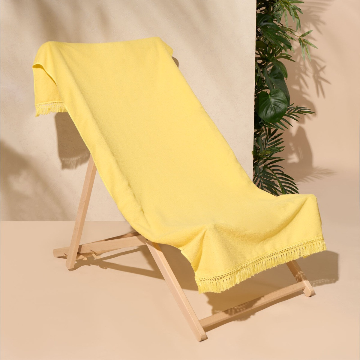Sienna Tassel Beach Towel Bag - Lemon>