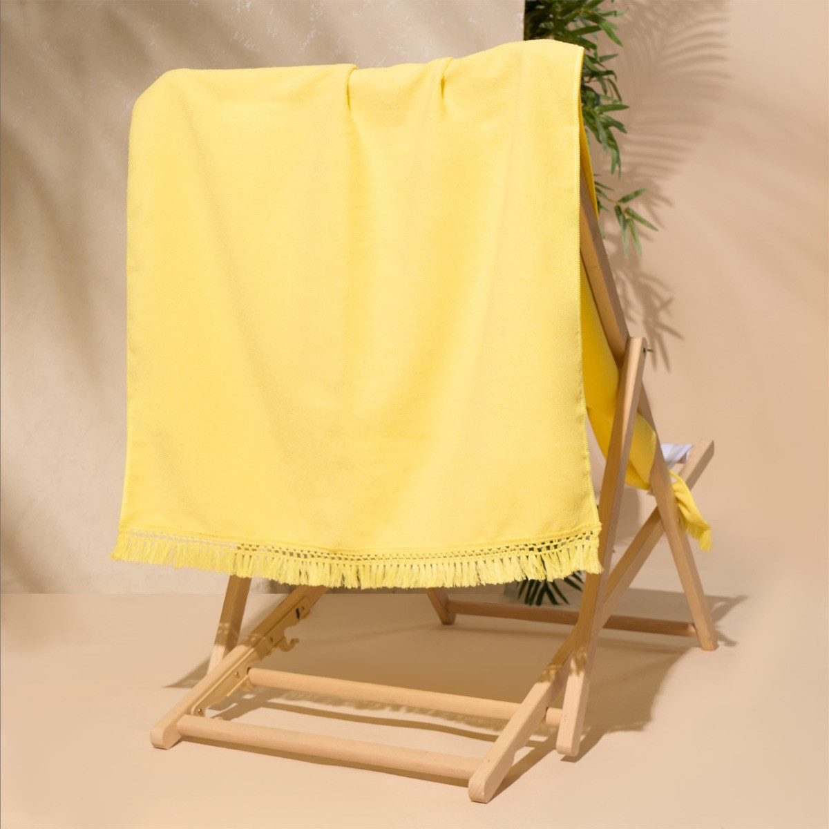 Sienna Tassel Beach Towel Bag - Lemon>
