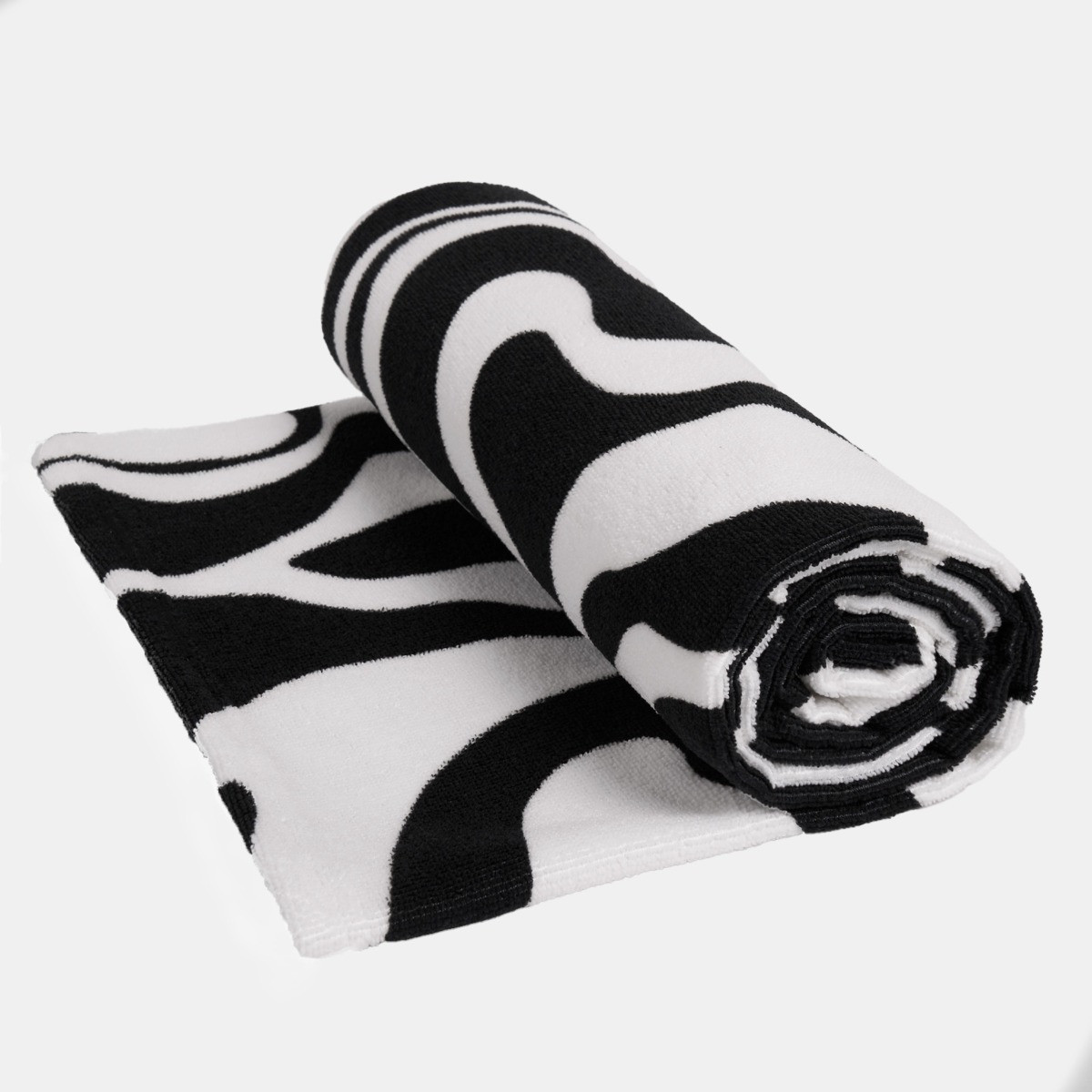 OHS Swirl Print Beach Towel - Black>