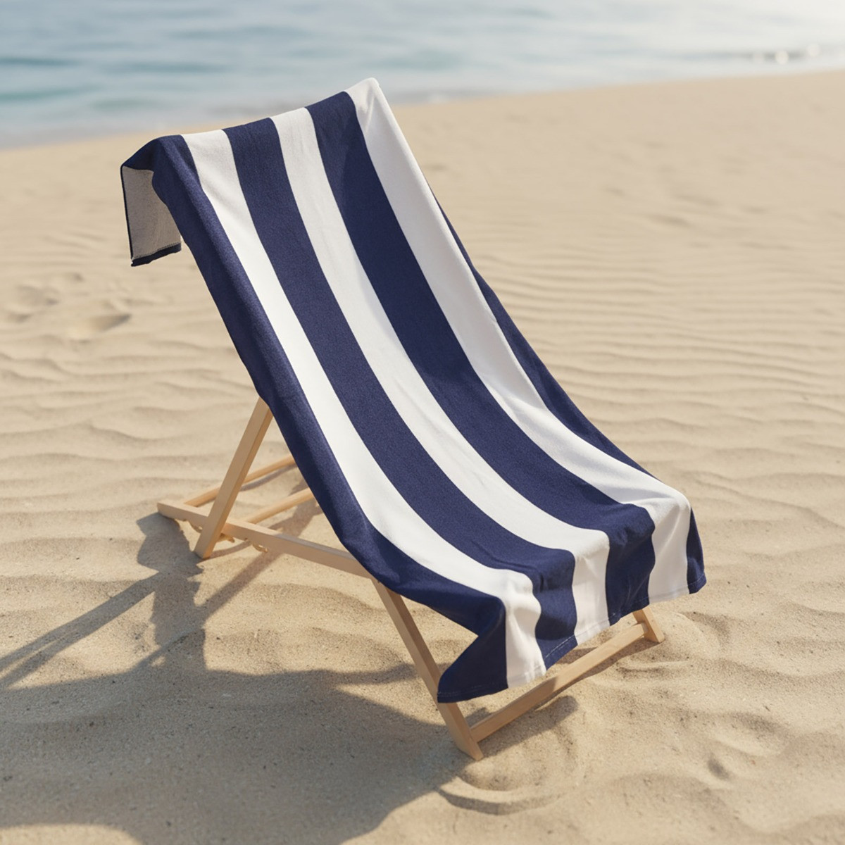 OHS Vertical Stripe Beach Towel - Navy>