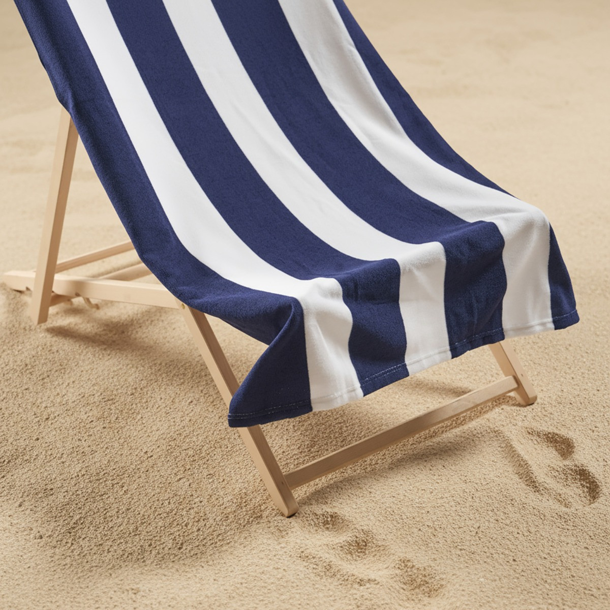 OHS Vertical Stripe Beach Towel - Navy>