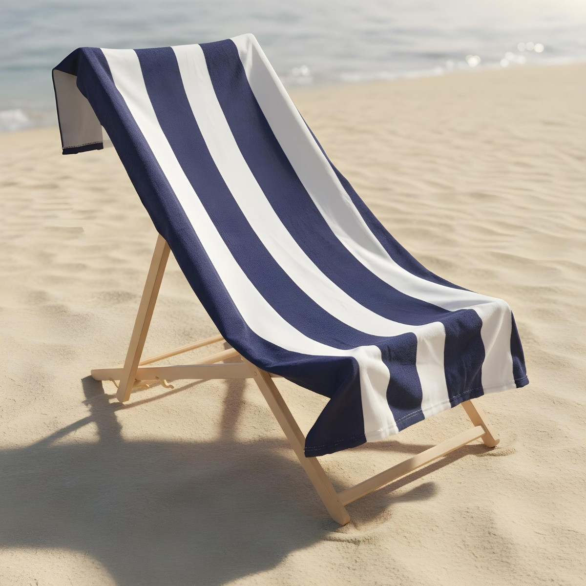 OHS Vertical Stripe Beach Towel - Navy>
