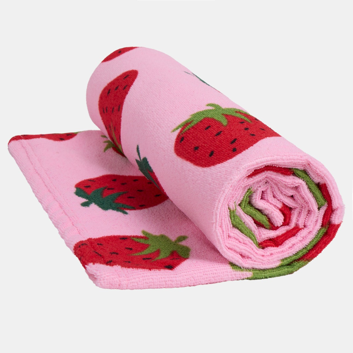 OHS Strawberry Print Beach Towel - Pink>