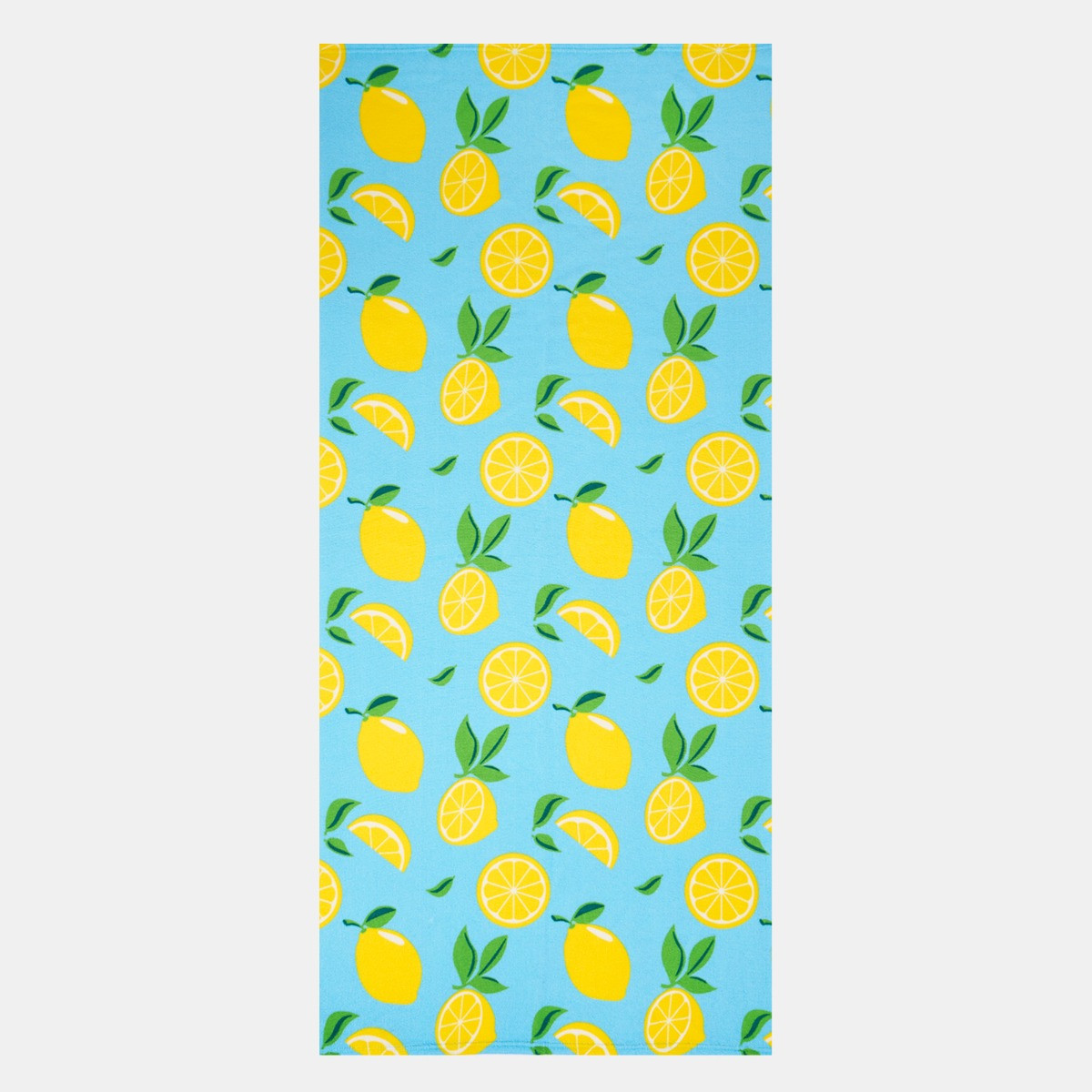 OHS Lemon Print Beach Towel - Blue>