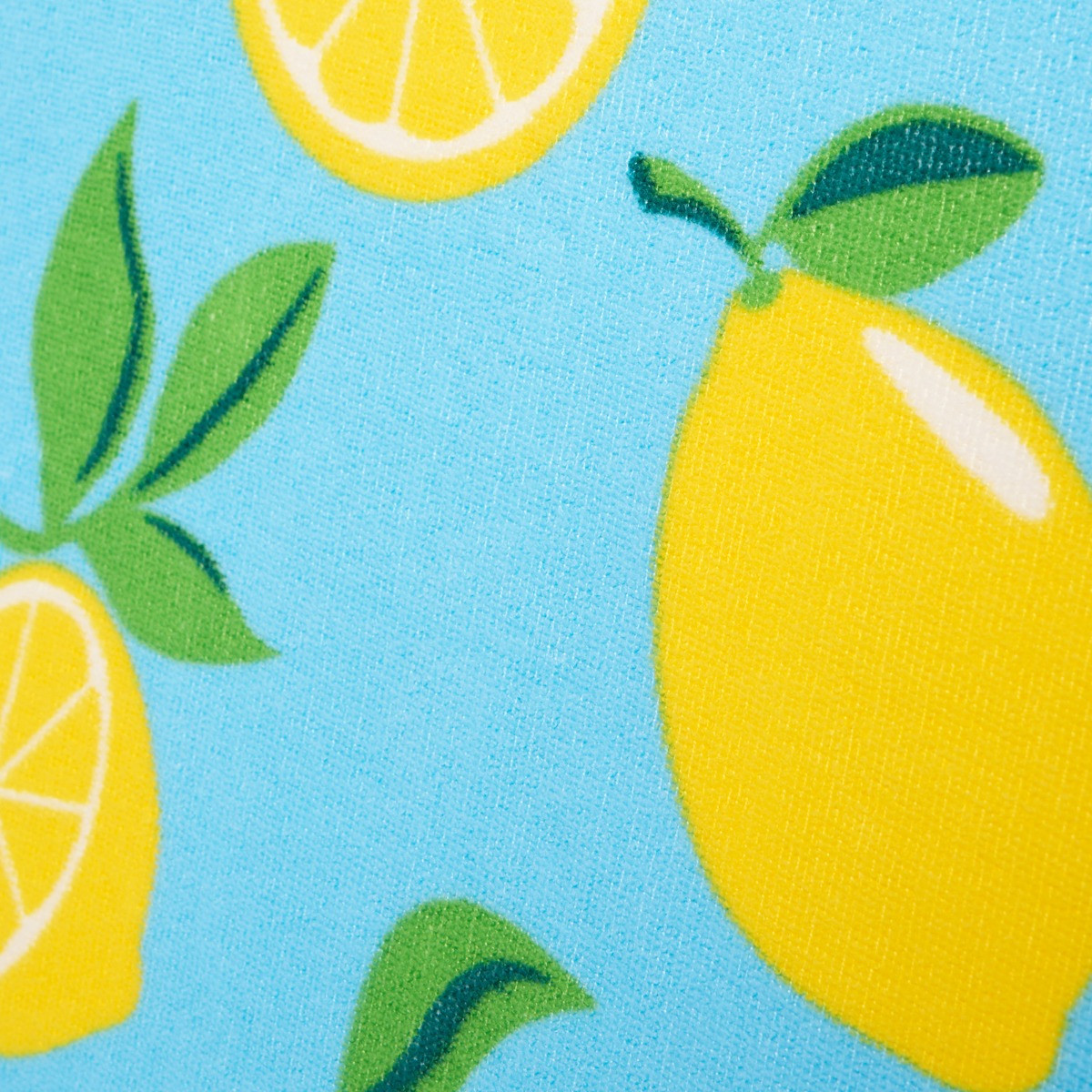 OHS Lemon Print Beach Towel - Blue>