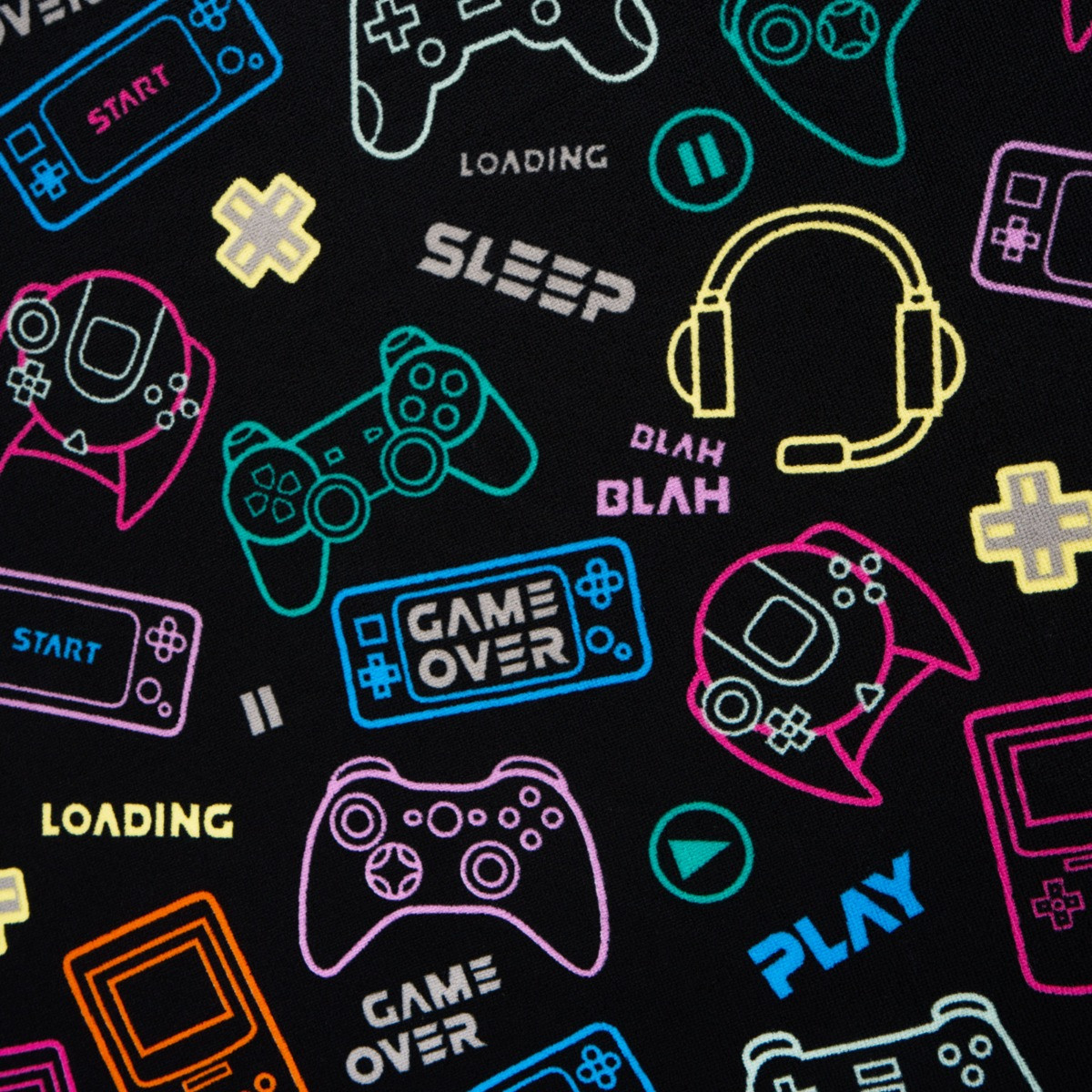 OHS Gaming Print Beach Towel - Black>