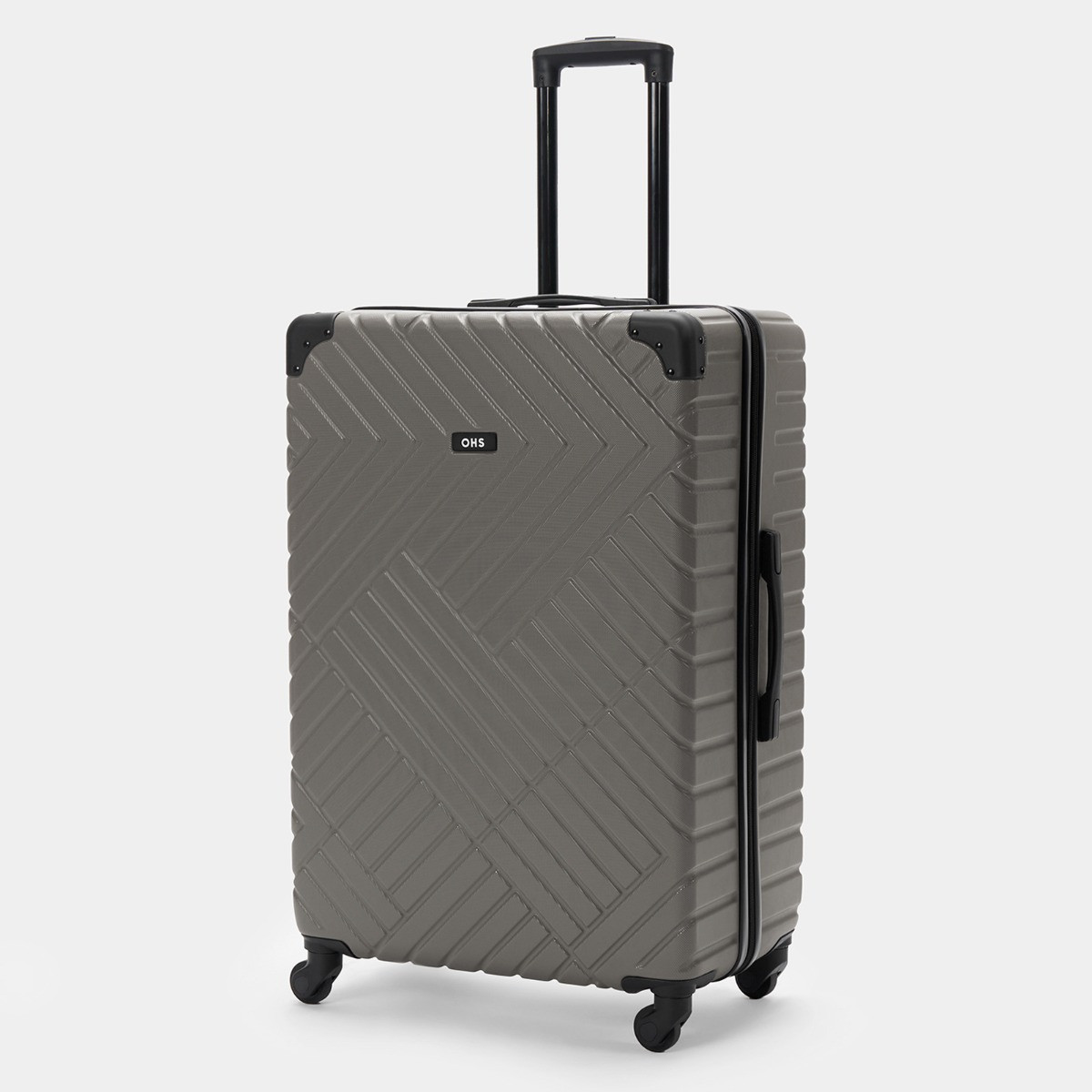 OHS 4 Wheel Hard Shell Suitcase, Grey Large