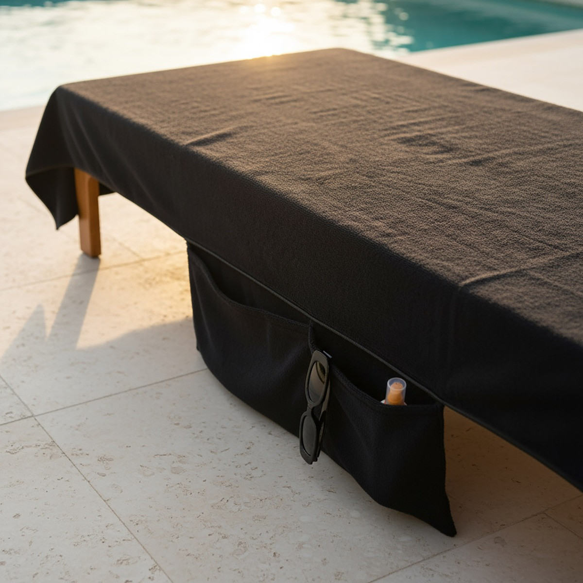 OHS Beach Towel In A Bag - Black>