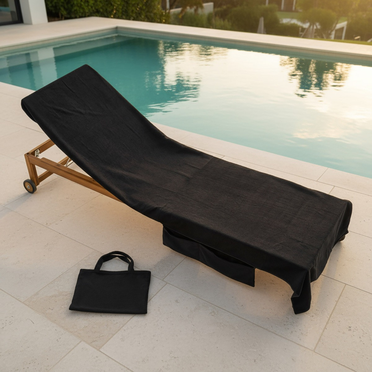 OHS Beach Towel In A Bag - Black>