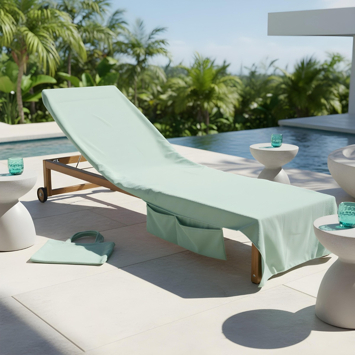 OHS Beach Towel In A Bag - Sage>