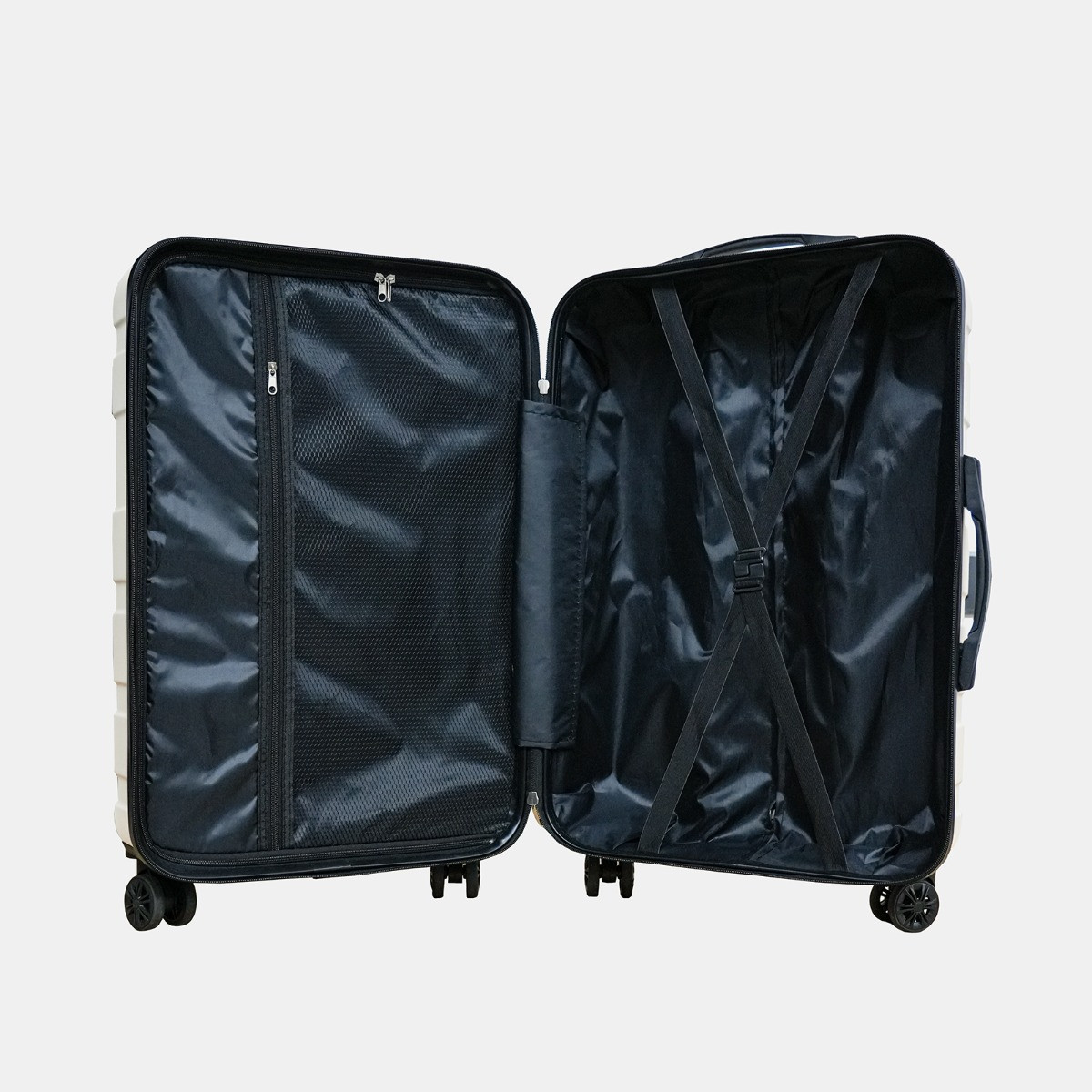 OHS 4 Wheel Hard Shell Suitcase, Cream - 3 Pack>