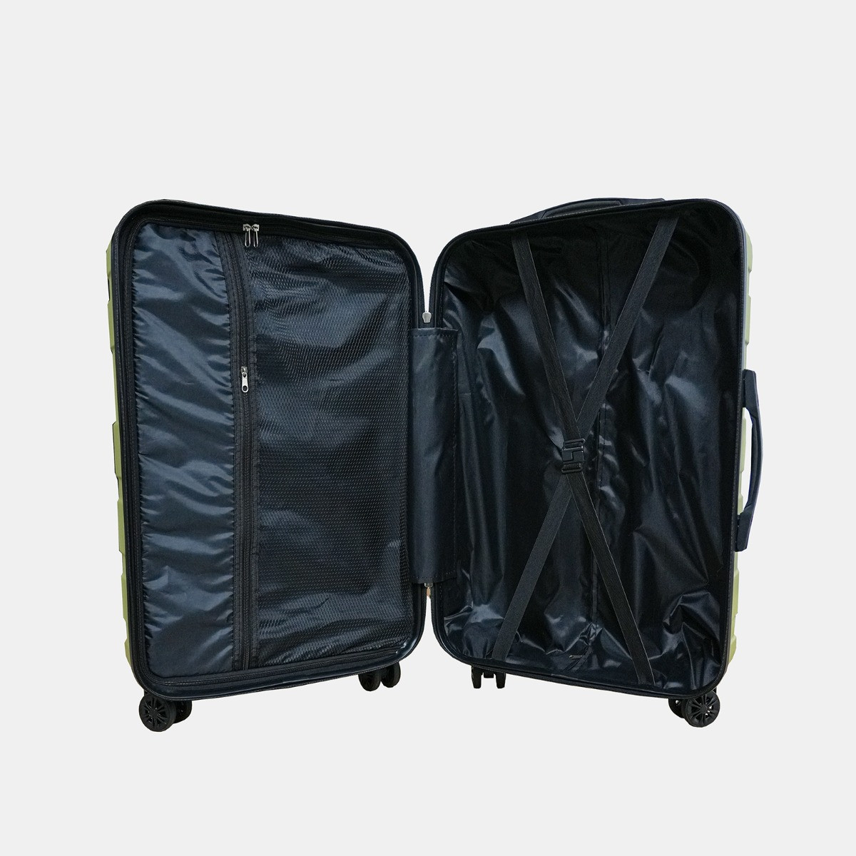 OHS 4 Wheel Hard Shell Suitcase, Olive Green - 3 Pack>