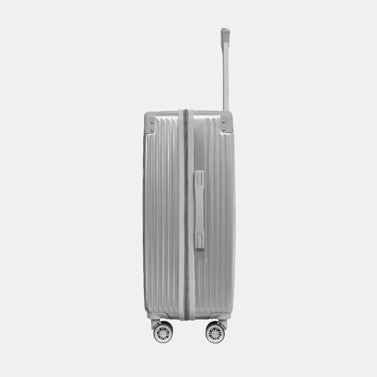 OHS 4 Wheel Hard Shell Metallic Suitcase, Silver - 3 Pack>