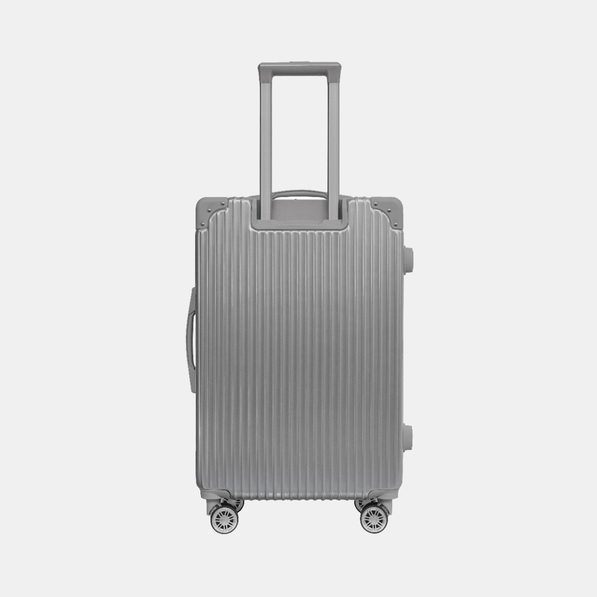 OHS 4 Wheel Hard Shell Metallic Suitcase, Silver - 3 Pack>