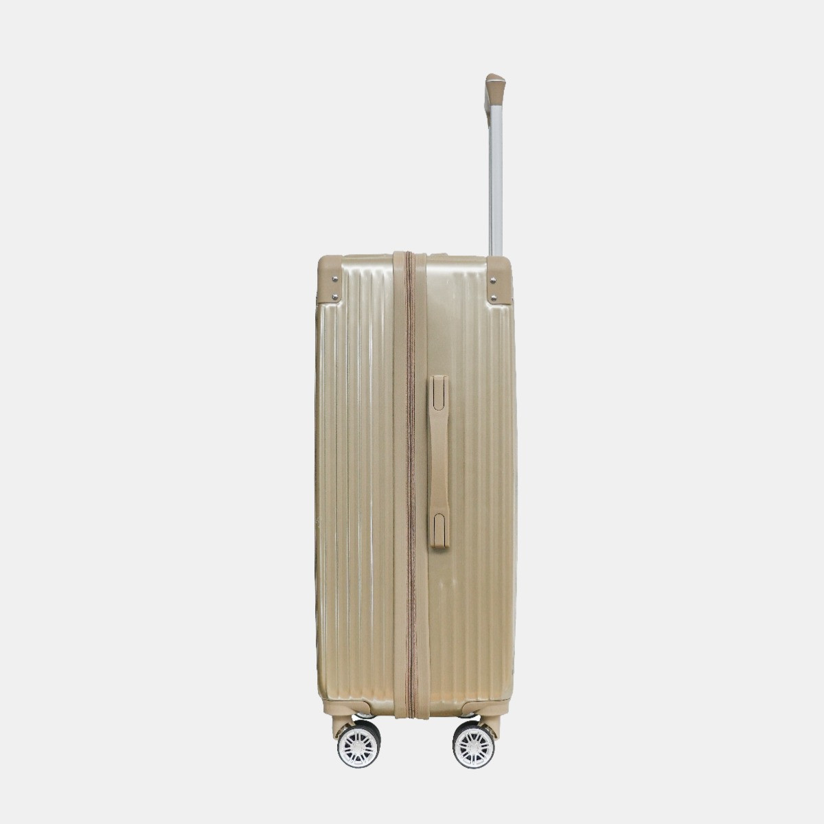 OHS 4 Wheel Hard Shell Metallic Suitcase, Gold - 3 Pack>