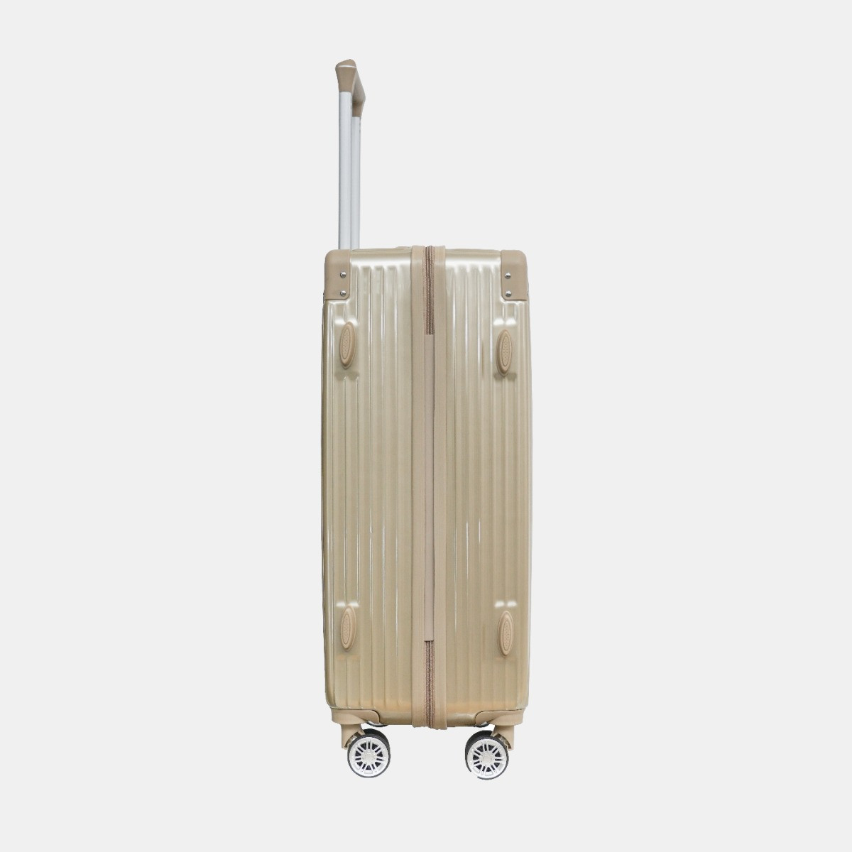 OHS 4 Wheel Hard Shell Metallic Suitcase, Gold - 3 Pack>