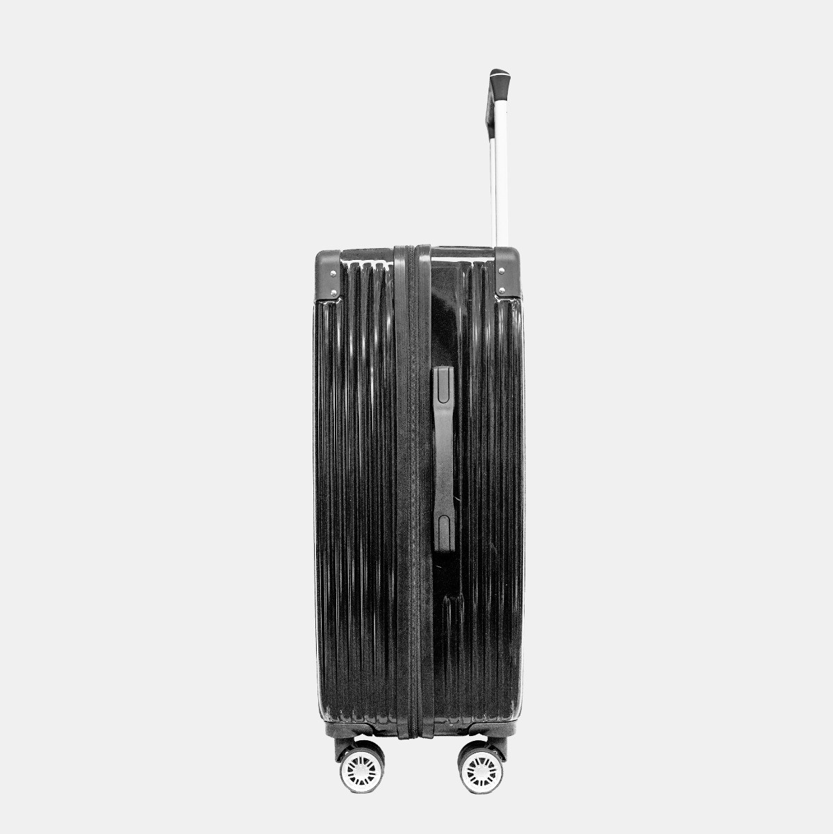 OHS 4 Wheel Hard Shell Metallic Suitcase, Black - 3 Pack>