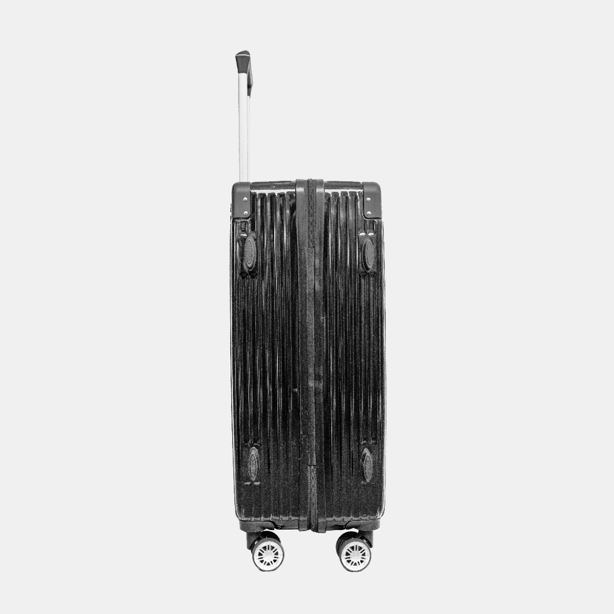 OHS 4 Wheel Hard Shell Metallic Suitcase, Black - 3 Pack>