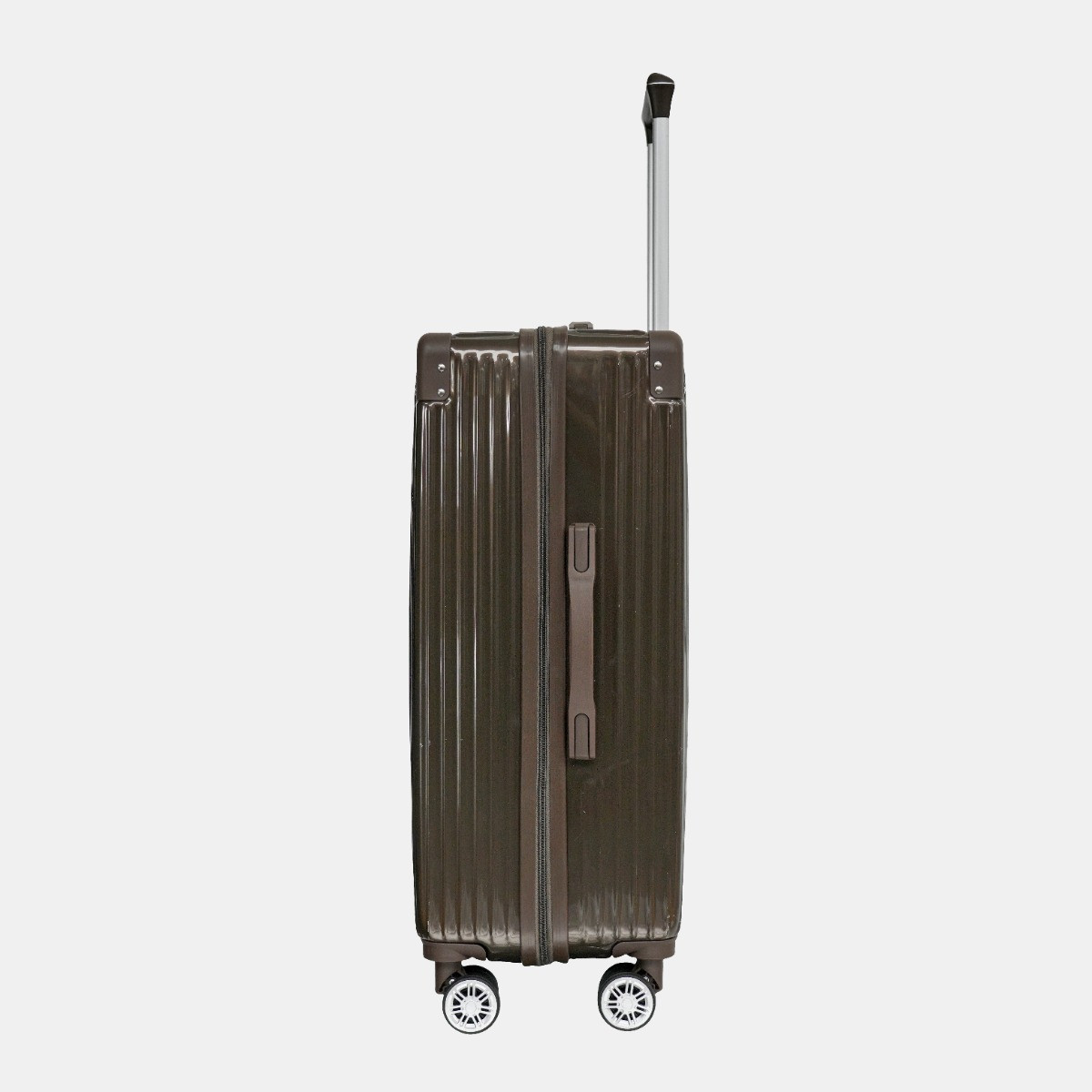 OHS 4 Wheel Hard Shell Metallic Suitcase, Brown - 3 Pack>