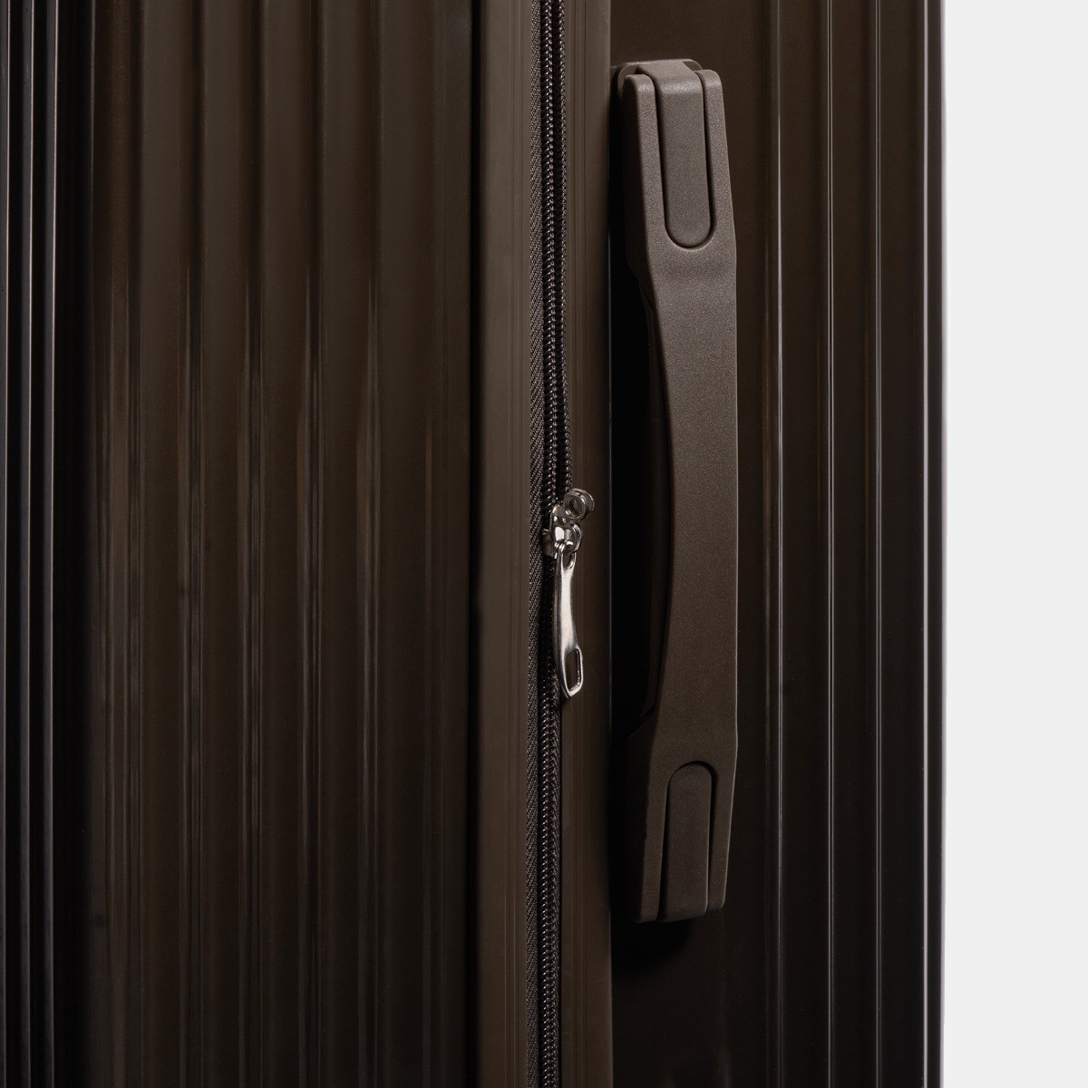 OHS 4 Wheel Hard Shell Metallic Suitcase, Brown - 3 Pack>