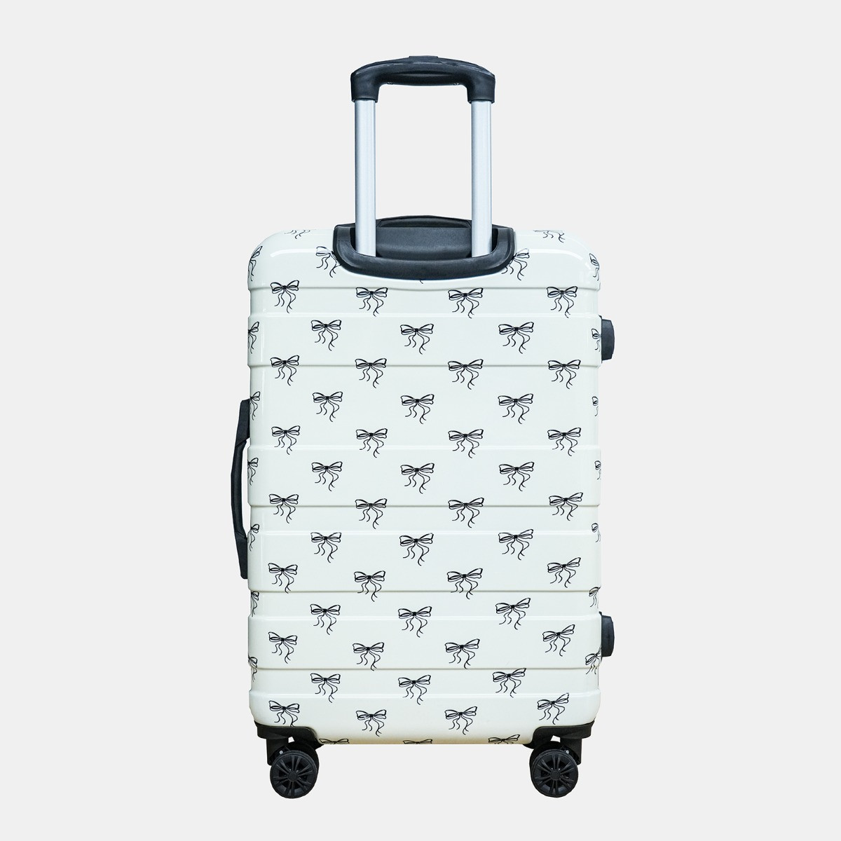 OHS 4 Wheel Bow Print Hard Shell Suitcase, Monochrome - 3 Pack>