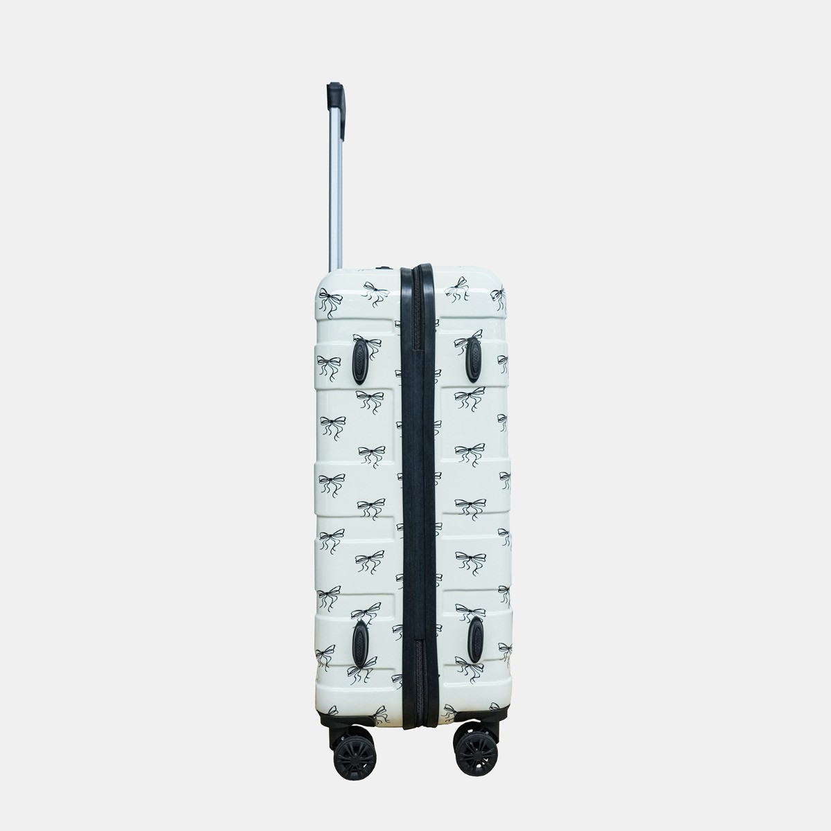 OHS 4 Wheel Bow Print Hard Shell Suitcase, Monochrome - 3 Pack>